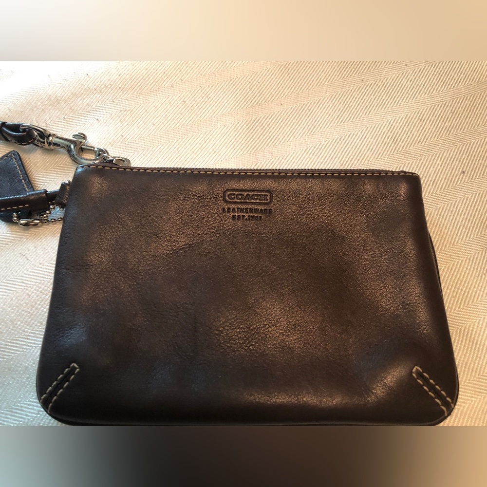 Coach Brown Leather Wristlet